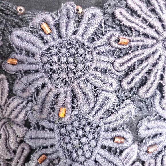 Free People Dress Womens Small Embroidered High Neck Floral Skirt Fit Flare - Picture 10 of 13